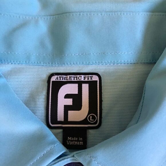 FootJoy Golf Polo Shirt Ice Blue Short Sleeve - Picture 2 of 7